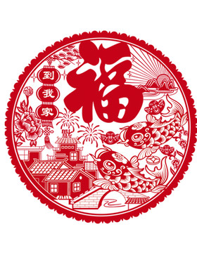 新年红色福字静电贴无胶窗花贴