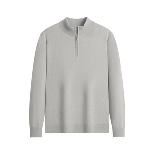 杉杉新款山羊绒衫男士保暖针织毛衫半拉链秋冬加厚毛衣卫衣外套