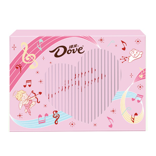 Dove德芙巧克力心形礼盒加礼袋送女友闺蜜七夕情人节生日礼物零食