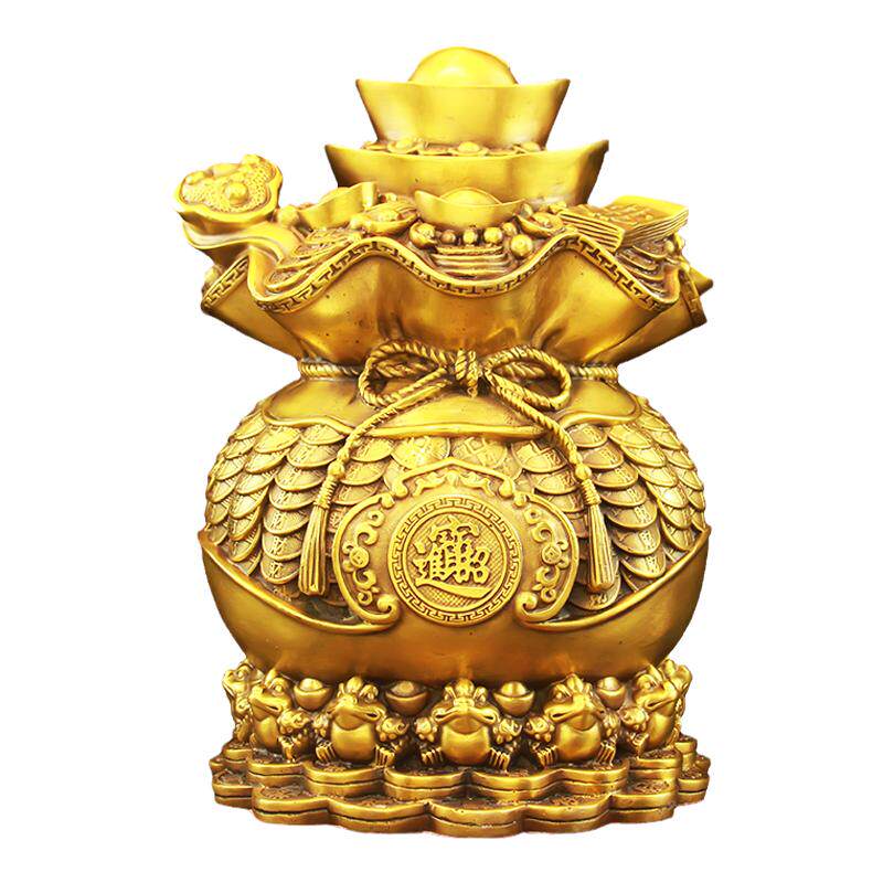 纯黄铜存钱罐摆件八方财金如意