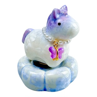 NOGONGZUO转转小马渐变色陶瓷小马景德镇结晶釉马年摆件新年礼物