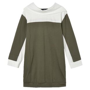 Outlets专柜撤柜正品 YC秋装2025新款撞色拼接短裙套头长袖连衣裙