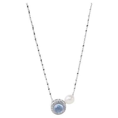 薇拉蒂925纯银海蓝宝项链