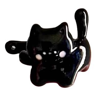 萌趣黑色小猫耳骨夹女ins小众设计感耳夹无耳洞耳环学生百搭耳饰