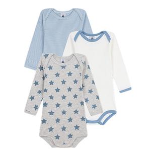 【2025秋冬】法国Petitbateau小帆船童装婴幼儿包屁衣3件装