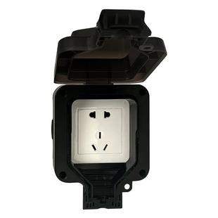 指印户外防水插座明装电源五孔插座防雨盒室外露天防暴雨防尘