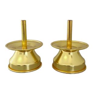 竹签蜡烛插座蜡烛台烛座供奉蜡烛架烛台底座金色室内佛堂灯座摆件