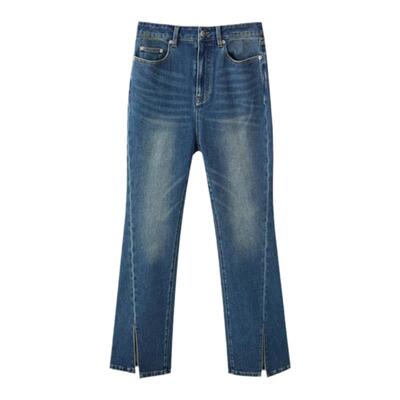 GOLDENBARRY|506033意大利开衩微喇牛仔裤