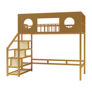 省空间简约铁艺高架床上床下空双人铁架儿童公寓小户型多功能定制