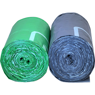 家用加厚垃圾袋超厚厨余专用塑料袋带图案标识绿灰色组合装优质款