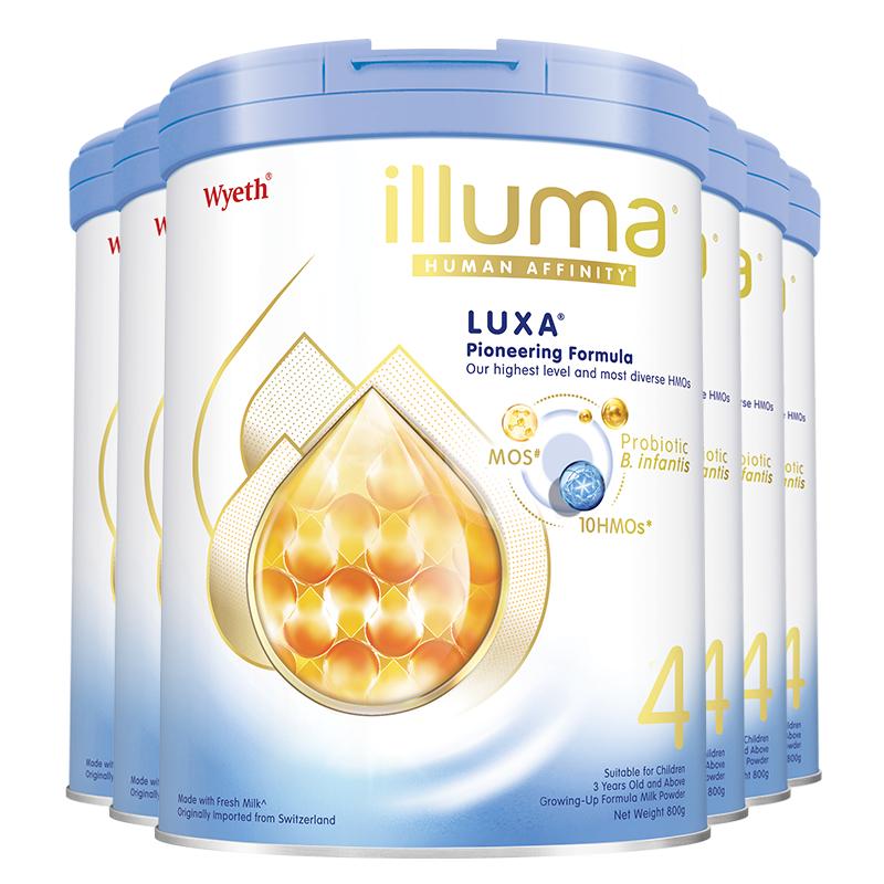 【6罐】惠氏启赋luxa未来4段10HMO婴幼儿配方奶粉800g重磅新品