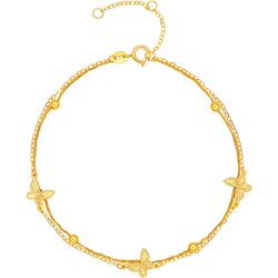 周六福黄18K金蝴蝶结手链女款