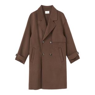 ELI【法罗群岛】羊毛双面尼双排扣枪挡中长款大衣外套男24秋冬