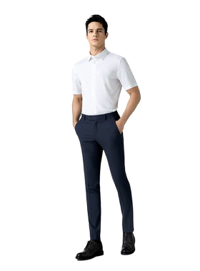 威可多男士柔软舒弹长袖商务衬衣