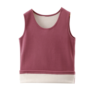 保暖背心女款加绒加厚秋冬季新款羊羔绒马甲内穿防寒妈妈打底上衣