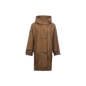 【自营】MaxMara女士FW25宽松休闲连帽拉链中长款抽绳风衣外套