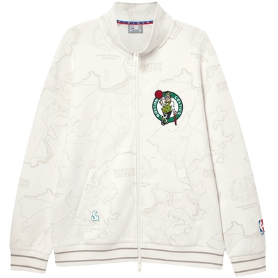 杰克琼斯NBA联名款凯尔特人队男装秋冬时尚满印休闲立领卫衣外套