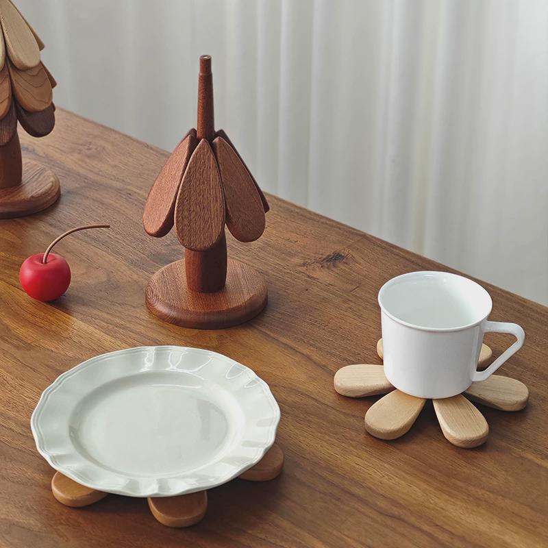 三思工房 圣诞树隔热垫餐桌摆件创意家用防烫耐高温折叠锅垫杯垫