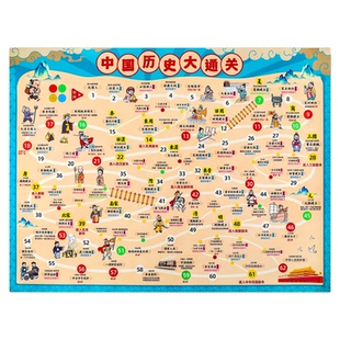 中国历史大通关游戏桌游飞行棋儿童亲子互动棋类益智玩具10岁以上