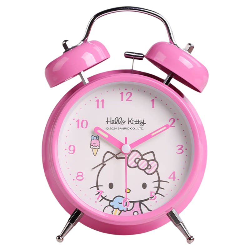 三丽鸥hellokitty打铃闹钟学生专用起床神器女孩强力叫醒可爱kt猫