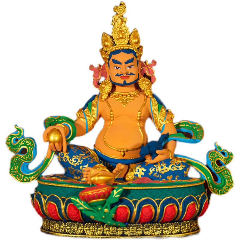 彩绘黄财神铜像桌面摆件