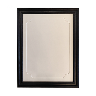 以琳画框新中式祥云纹卡纸画框复古黑色装裱水彩竹叶画油画布相框