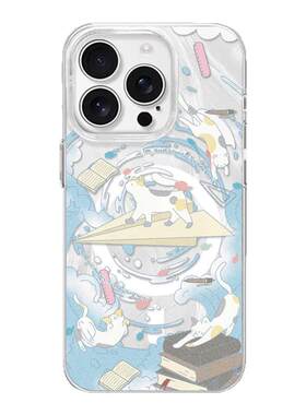 【时空之旅】书海遨游小猫适用iPhone16/15pro手机壳红米K70磁吸vivos19华为mete60羽纱一加ACE3小米14一加11