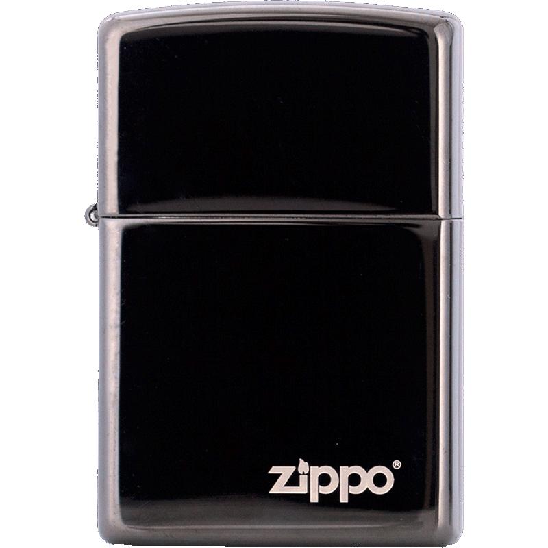 原装正品 ZIPPO打火机正版黑炫冰芝宝经典商标标志 24756ZL防风