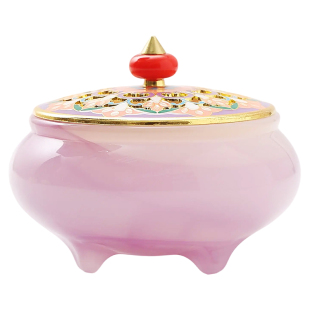 珐琅彩玉石香炉家用室内熏香炉香薰炉檀香盘香炉焚香炉沉香小香炉