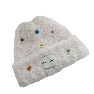 白绒甜心~秋冬加厚毛绒肤感针织堆堆帽女白露同款ins显脸小毛线帽