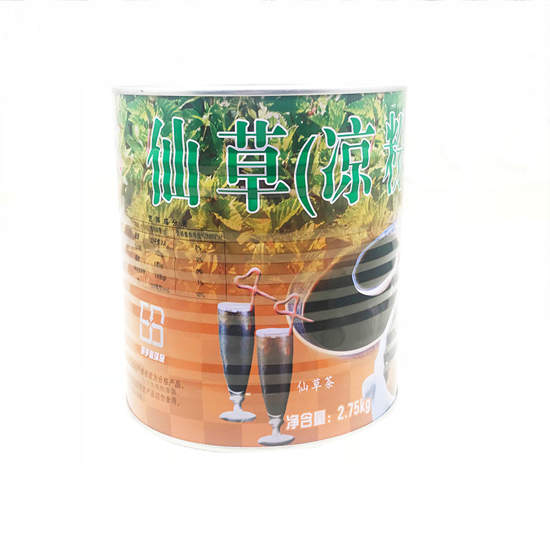 名忠仙草汁凉草粉 台湾烧仙草汁罐头 奶茶店专用烧仙草罐装2.75kg