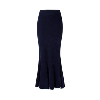 鱼尾散摆针织半裙，鱼尾散摆版型