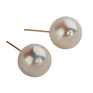 人气强光施华洛大颗珍珠耳钉博主fever同款复古港风无耳洞耳夹女