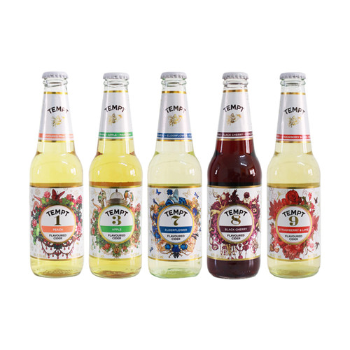 【活动价 赠品多】 tempt诱惑7号9号5号七号接骨木西打酒果味啤酒