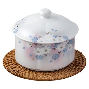 美浓烧日本进口釉上彩陶瓷炖盅喝汤家用送礼专用精美礼盒套装