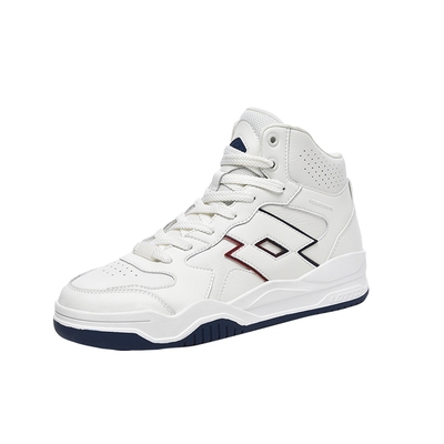 LOTTO乐途男白色厚底高帮板鞋