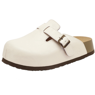 UBZ 防水厚底皮面勃肯半拖女外穿2026春季新款增高休闲单鞋博肯鞋