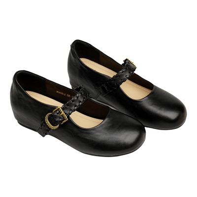 脱毒家 白月光丨一字带圆头玛丽珍鞋真皮内增高浅口平底鞋单鞋女