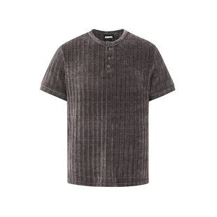 MRCYC亨利领短袖T恤男士夏季薄款修身百搭体恤韩系通勤老钱风上衣