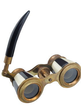 复古风黄铜牛骨手持观剧双筒摆件