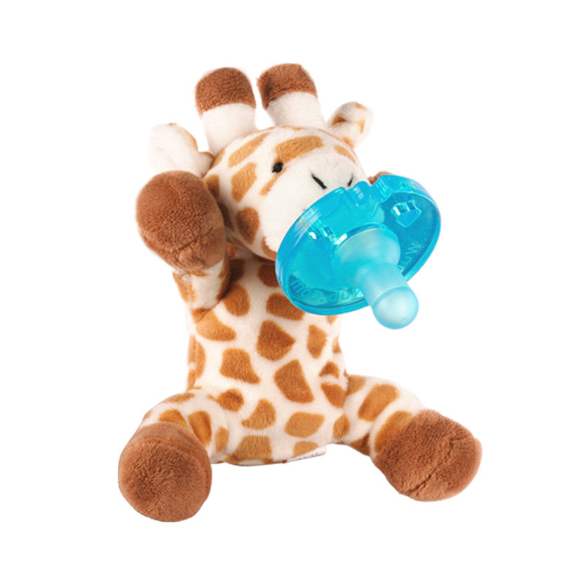 wubbanub安抚奶嘴玩偶新生婴儿宝宝毛绒长颈鹿一体式硅胶仿真母乳