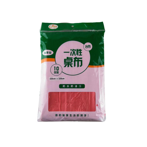 一次性桌布塑料加厚仿丝餐厅饭店酒席家用台布圆桌薄膜长方正方形