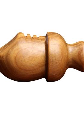 天然绿檀小李肥刀可爱胖刀手把件