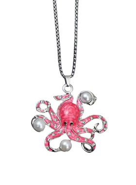 钛钢卡通彩色八爪鱼项链