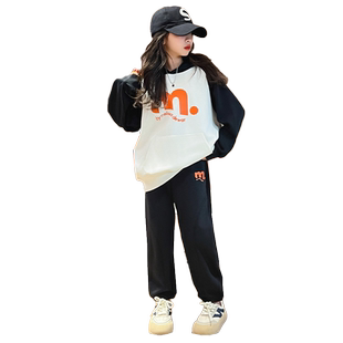 女童套装春秋2026新款12岁女孩大童洋气时髦春装初中运动服装卫衣