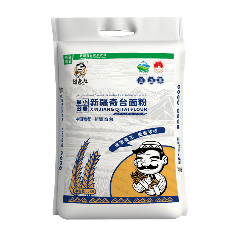 疆麦叔新疆奇台中筋小麦面粉5kg