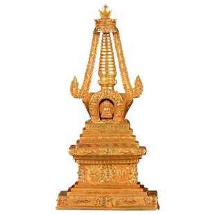 欧斯特尼泊尔手工菩提塔 尊胜塔子客厅家居室内桌面佛塔摆件10寸