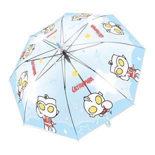 奥特曼正版男孩透明雨伞儿童长柄伞卡通可爱全自动小学生上学专用