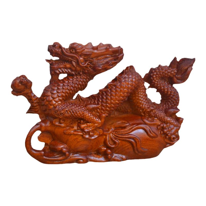 非洲花梨黑木生肖龙摆件无拼接