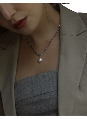 水钻锆石珍珠项链天然ins高级感